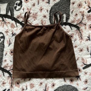 brown cropped tank